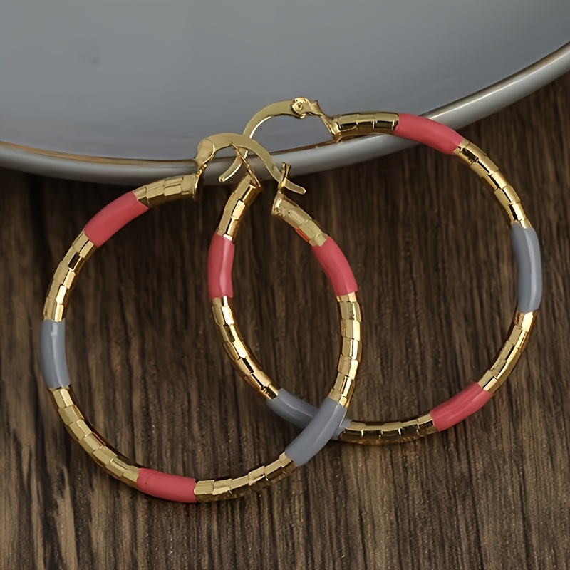 Stylish Geometric Square Colored Earrings